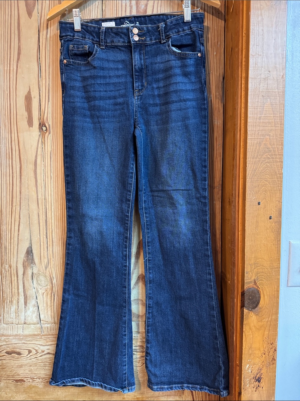Jordache 18 Dark Blue Flared Jeans double button